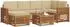 vidaXL Ecksofa-Set mit Kissen, 7-tlg., Akazienholz, natur/beige (3375138)
