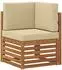 vidaXL Ecksofa-Set mit Kissen, 7-tlg., Akazienholz, natur/beige (3375138)