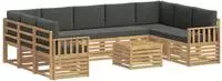 vidaXL Outdoor-Sofagarnitur 10 stk. Wei&szlig; und Anthrazit Polyester