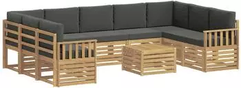 vidaXL Outdoor-Sofagarnitur 8-tlg., wei&szlig; und anthrazit, 59x59x37cm (3392537)