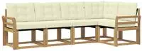 Outdoor-sofagarnitur Mit Kissen 5 Pcs Wei&szlig; Und Creme Vidaxl