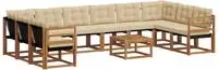 Outdoor-sofagarnitur Mit Kissen 11 Pcs Natur Und Beige Vidaxl
