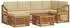 vidaXL Gartenlounge-Set Ecksofa 7-tlg. Akazienholz, beige Kissen (3375148)