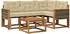 vidaXL Outdoor-Sofagarnitur mit Kissen, 5-tlg., natur/beige (3381933)