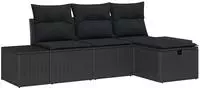 vidaXL Sofa Set mit Kissen 4 pcs Poly-Rattan