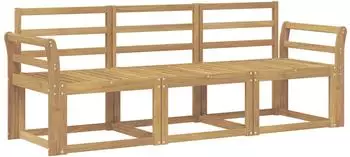 vidaXL Garten-Sofagarnitur 3-tlg. Akazienholz wei&szlig;, 194x63x73cm (3387173)