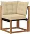 vidaXL Outdoor-Sofagarnitur mit Kissen, 7-tlg., natur/beige (3382021)