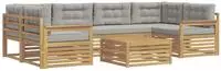 Outdoor-sofagarnitur 7 Pcs Wei&szlig; Und Hellgrau Polyester Vidaxl