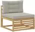 vidaXL Garten-Sofagarnitur 7-tlg., Polyester, weiß/hellgrau (3390111)