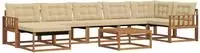 vidaXL Outdoor-Sofagarnitur 22 pcs Natur und Beige Massivholz Akazie