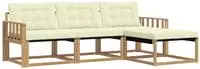 Outdoor-sofagarnitur Mit Kissen 4 Pcs Wei&szlig; Und Creme Vidaxl