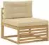 vidaXL Gartenlounge-Set 6-tlg., Akazienholz, weiß/beige (3390938)
