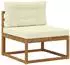 vidaXL Outdoor-Sofagarnitur mit Kissen, 6-tlg., natur und creme (3382333)
