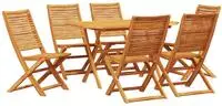 vidaXL Garten Essgruppe 7 pcs Braun Massivholz Akazie