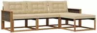vidaXL Outdoor-Sofagarnitur mit Kissen 4 pcs Natur und Beige