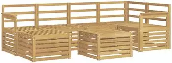 vidaXL Outdoor-Sofagarnitur 7-tlg., wei&szlig;, Polyester (3392139)