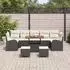 vidaXL Garten-Sofa-Set mit Kissen, 10-tlg., Poly Rattan/Akazie, schwarz (3364330)