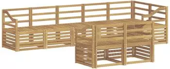 vidaXL Outdoor-Sofagarnitur 8-tlg., wei&szlig;, 304x126,5x73cm (3392049)