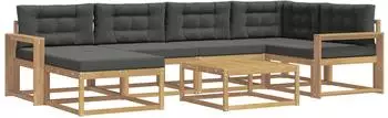 vidaXL Outdoor-Sofagarnitur 7-tlg., wei&szlig; und anthrazit (3386731)