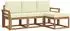 vidaXL Outdoor-Sofagarnitur mit Kissen, 4-tlg., natur und creme (3366218)