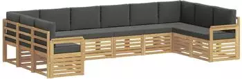 vidaXL Garten-Sofagarnitur 7-tlg., wei&szlig; und anthrazit (3392572)
