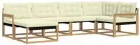 Outdoor-sofagarnitur Mit Kissen 6 Pcs Wei&szlig; Und Creme Vidaxl