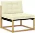 vidaXL Outdoor-Sofagarnitur mit Kissen, 6-tlg., weiß und creme (3388844)