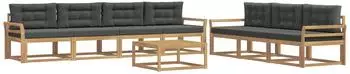 vidaXL Outdoor-Sofagarnitur mit Kissen, 7-tlg., wei&szlig; und anthrazit (3386166)