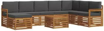 vidaXL Outdoor-Sofagarnitur 9-tlg. Akazienholz natur/anthrazit (3375317)