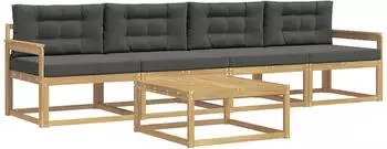 vidaXL Outdoor-Sofagarnitur mit Kissen, 4-tlg., wei&szlig; und anthrazit (3386016)