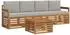 vidaXL Outdoor-Sofagarnitur 5-tlg. mit Kissen, Akazienholz, natur/hellgrau (3374316)