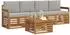 vidaXL Outdoor-Sofagarnitur 5-tlg. mit Kissen, Akazienholz, natur/hellgrau (3374316)