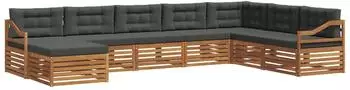 vidaXL Outdoor-Sofagarnitur 8-tlg. Akazienholz natur/anthrazit (3373957)