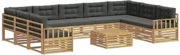 vidaXL Outdoor-Sofagarnitur mit Kissen, 10-tlg., wei&szlig; und anthrazit (3391187)