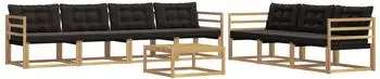 vidaXL Outdoor-Sofagarnitur 8-tlg., wei&szlig; und schwarz (3388482)