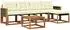 vidaXL Outdoor-Sofagarnitur mit Kissen, 6-tlg., natur und creme (3381898)