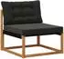 vidaXL Outdoor-Sofagarnitur mit Kissen, 6-tlg., natur und schwarz (3381644)