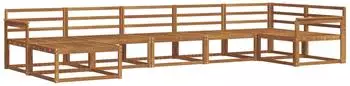 vidaXL Outdoor-Sofagarnitur 7-tlg., Akazien-Massivholz, natur (3367882)