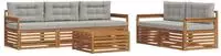 vidaXL Outdoor-Sofagarnitur 6 stk. Natur und Hellgrau