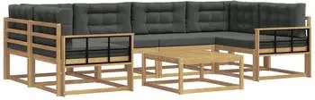 vidaXL Outdoor-Sofagarnitur mit Kissen, 5-tlg., wei&szlig; und anthrazit (3386141)