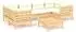 vidaXL Garten-Lounge-Set 7-tlg. Kiefernholz, cremefarbene Kissen (3097301)