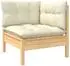 vidaXL Garten-Lounge-Set 7-tlg. Kiefernholz, cremefarbene Kissen (3097301)