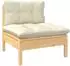 vidaXL Garten-Lounge-Set 7-tlg. Kiefernholz, cremefarbene Kissen (3097301)