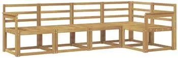 vidaXL Outdoor-Sofagarnitur 5-tlg. wei&szlig; Massivholz Akazie (3387618)