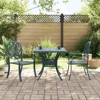 vidaXL Bistro-Set 3-teilig gr&uuml;n Aluminiumguss (3216340)