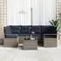 vidaXL Sofa-Set 7-teilig grau und blau Polyrattan