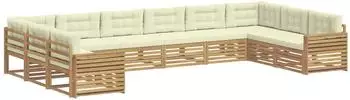 vidaXL Sofagarnitur Massivholz Akazie, 10-teilig (3391240)