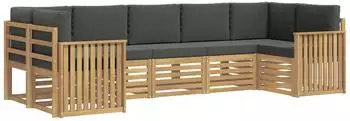 vidaXL Outdoor-Sofagarnitur 7-tlg., wei&szlig; und anthrazit (3392432)