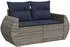 vidaXL Gartensofa-Set 7-teilig mit Kissen, Polyrattan, grau (3224899)