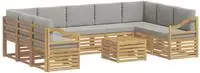 vidaXL Sofagarnituren 10 pcs Wei&szlig; und Hellgrau 59 x 59 x 37 cm
